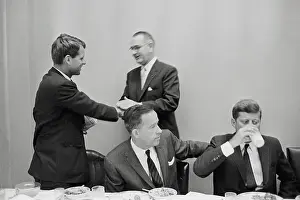 Henry M Prints: Robert Kennedy Shaking Hands With Lyndon Johnson
