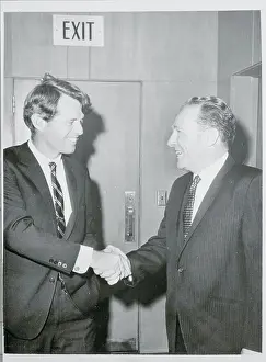 Robert Kennedy Shaking Hands With Samuel Yorty