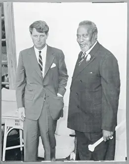 Robert Kennedy Standing Next to Jomo Kenyatta