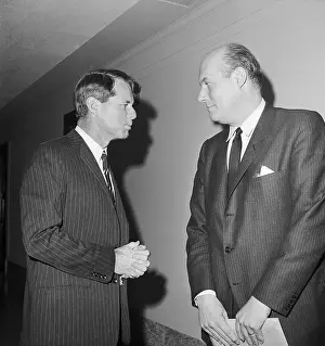 Nicholas De B Prints: Robert Kennedy Talking to Nicholas Katzenbach