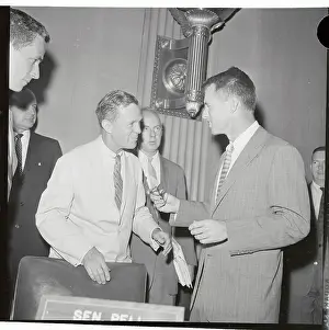 Robert Kennedy Talking with Senator Joseph Clark