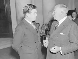 Robert F Prints: Robert LaFollette and Robert Wagner Conversing