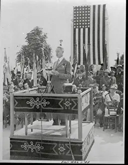 Robert R Prints: Robert McCormick Speaking at War Memorial