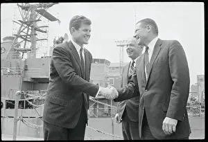 Roberts Prints: Robert McNamara and Edward Kennedy Shaking Hands