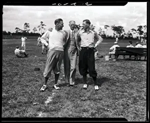 Fort Myers Prints: Robert Moses and Rube Walberg Pose with their Ex-Manager Connie Mack