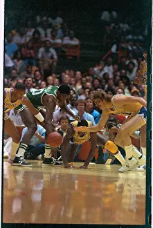 Magic Johnson Prints: Robert Parish in Basketball Game
