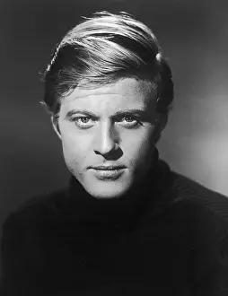 Prints of circa 1966: Studio headshot portrait of American actor Robert Redford wearing a black turtleneck sweater. (Photo by Hulton Archive/Getty Images) Robert Redford: Classic Hollywood Elegance: Robert Redford