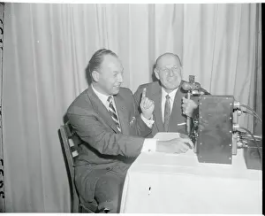Robert W Prints: Robert Sarnoff Speaking with Leo Durocher