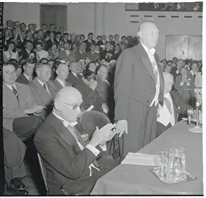 Brussels Prints: Robert Schuman Applauding Konrad Adenauer