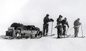South Pole Prints: Robert Scott And Co. Draggin Load In Sno