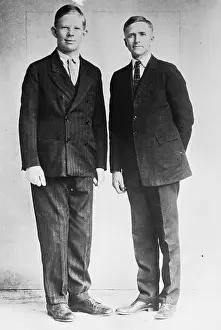Robert Wadlow Standing with Father