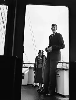 Robert Wadlow with Woman on Ship
