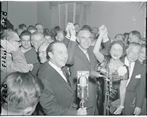 Robert Wagner Raising Averell Harriman's Hands