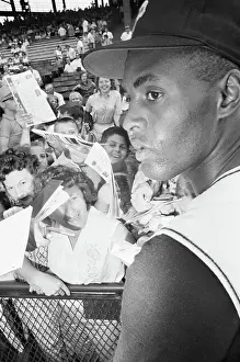 Puerto Rican Prints: Roberto Clemente With Autograph Seekers