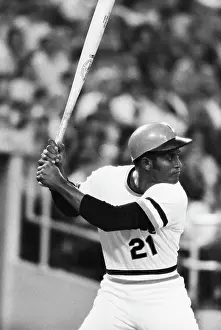 Batting Helmet Prints: Roberto Clemente at Bat