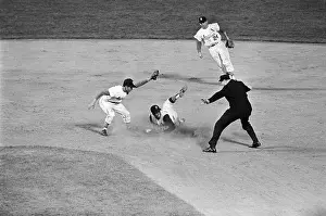 Roberto Clemente Beating Throw to Second Base
