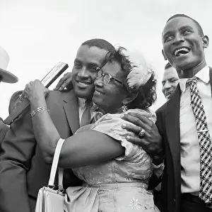 Roberto Clemente Hugging His Mother