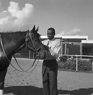 Roberto Clemente with his Race Horse