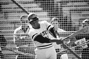 Roberto Clemente Taking Batting Practice