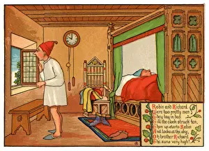 Robin and Richard were two pretty men - Victorian nursery rhyme illustration