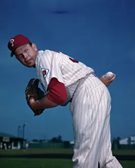 Robin Roberts in Pitching Position