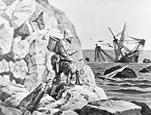 Robinson Crusoe Viewing His Wreck Print