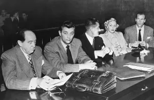 Drug Prints: Rob'T Mitchum, Lila Leeds, Att'Ys At Table