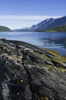 Rock formation in the Skjabergbukta bay, Lakselvbukta, Troms, Norway