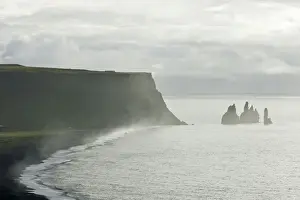 Cliff Line Prints: Rock formations of Reynisdrangar and Reynisfjall Mountain