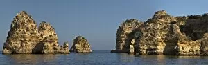 Faro Collection: Rock formations in the sea at Lagos, Portugal, Europe
