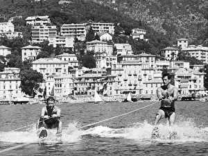 Rock Hudson Water-skiing in Italy