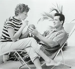 Jamaica Prints: Rock Hudson and Wife During Honeymoon