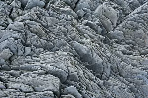 Rock layers, Halsanefshellir basalt cave, Reynisfjara beach at Vik i Myrdal, South Coast, Iceland, Europe