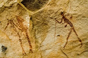 African Collection: Rock painting of the San, Bushmen, Ladybrand, Free State, South Africa, Africa