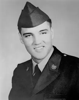 Rock and roll musician turned GI Elvis Presley serves a tour of duty in Germany