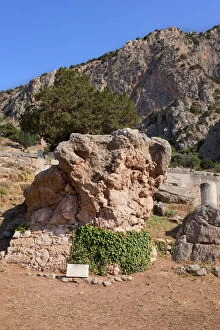 Images Dated 17th July 2015: Rock of the Sibyl, Delphi, Greece