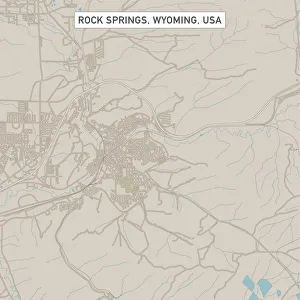 Wyoming Collection: Rock Springs Wyoming US City Street Map