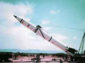 Rocket Being Lifted at Launch Site