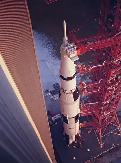 Rocket and Mechanisms on Launch Pad