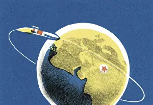 Ammunition Prints: Rocket Orbiting Earth