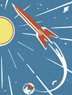 Taking Off Prints: Rocket in Outer Space
