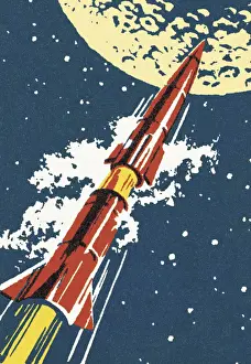 Missile Prints: Rocket in Outer Space