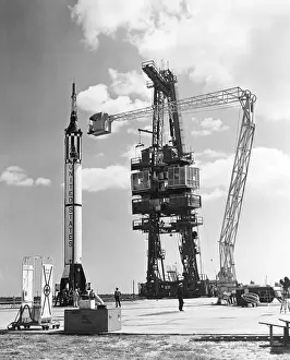 Launch Pad Prints: Rocket & Space Capsule On Launch Pad