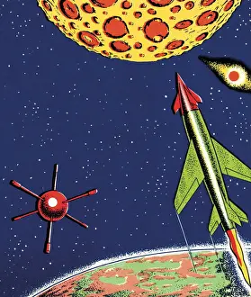 No P Prints: Rockets and planet