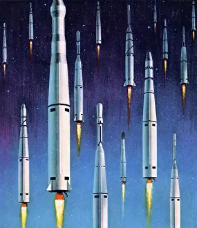 Pop A Prints: Many Rockets in Space