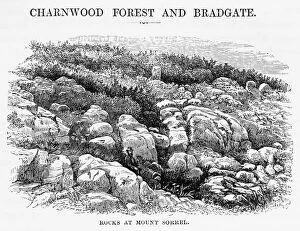 Port Collection: Rocks at Mount Sorrel in Bradgate, England Victorian Engraving, 1840