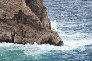 Breaker Collection: Rocky cliff with strong waves at the Cap de Formentor, Port de PollenAzAza, Majorca