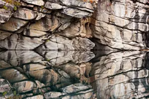 Light Effect Prints: Rocky cliffs reflected in the calm waters of Horseshoe Lake