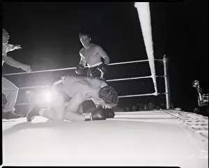 Rocky Graziano Stands Over Reuben Jones