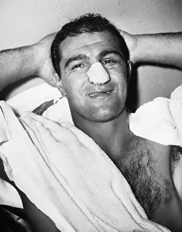 Rocky Marciano with Bandages Nose